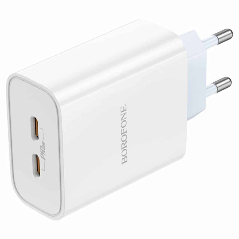 Мережевий зарядний пристрій BOROFONE BA73A Young PD35W dual port(2C) charger White