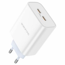 Мережевий зарядний пристрій BOROFONE BA73A Young PD35W dual port(2C) charger White