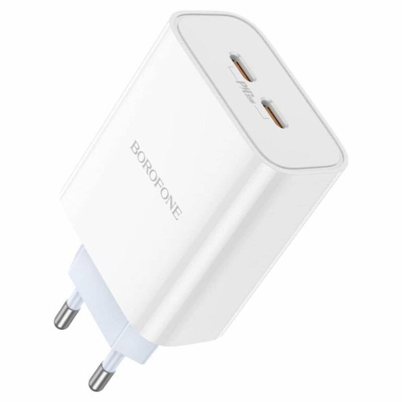 Мережевий зарядний пристрій BOROFONE BA73A Young PD35W dual port(2C) charger White