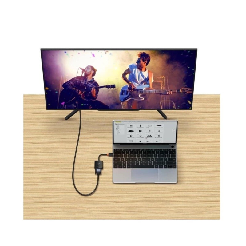 Перехідник Baseus Lite Series Adapter  HDMI to VGA Black