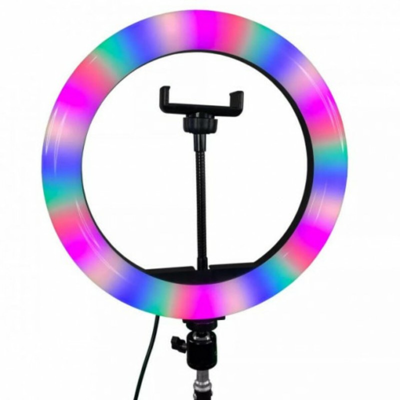 Кільцева світлодіодна LED лампа RGB  WH32, 30 см з тримачем для телефону + пульт