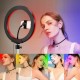 Кільцева світлодіодна LED лампа RGB  WH32, 30 см з тримачем для телефону + пульт