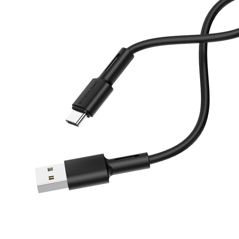 Кабель BOROFONE BX31 USB to Type-C 2.4A, 1m, silicone, TPE connectors, Black
