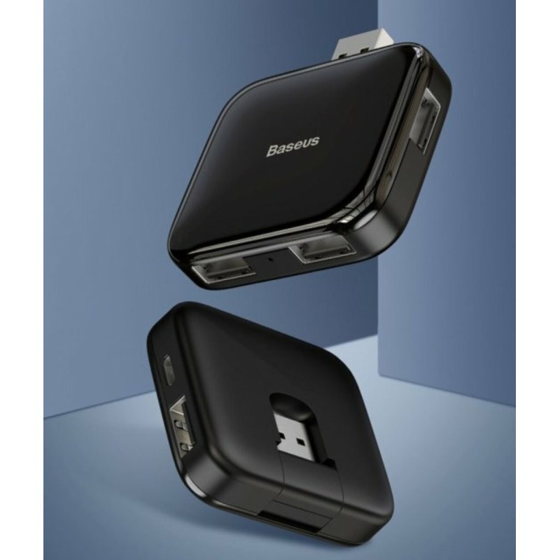 USB-Hub Baseus Fully folded portable 4-in-1 USB HUB  Black