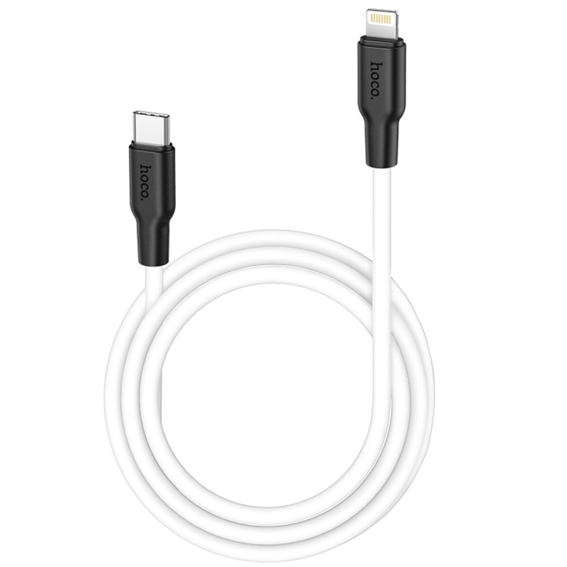 Кабель HOCO X21 Plus Type-C to iP 3A, 20W, 1m,  black and white