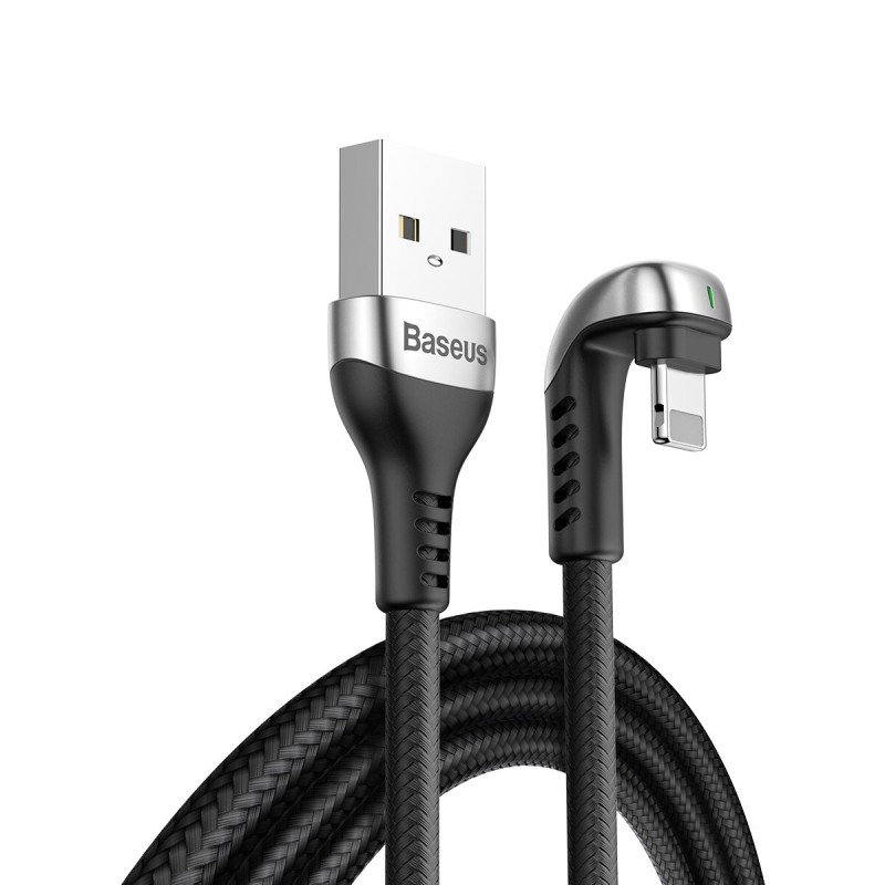 Кабель Baseus U-shaped Lamp Mobile Game Cable USB For iP 2.4A 1m Black