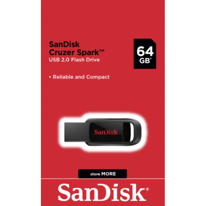 Flash SanDisk USB 2.0 Cruzer Spark 64Gb Black/Red
