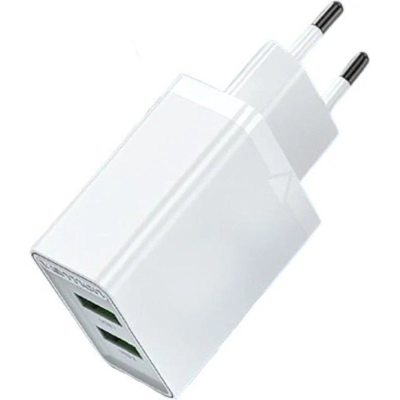 Зарядний пристрій Vention Two-Port USB(A+A) Wall Charger (18W/18W) EU-Plug White (FBAW0-EU)