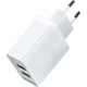 Зарядний пристрій Vention Two-Port USB(A+A) Wall Charger (18W/18W) EU-Plug White (FBAW0-EU)