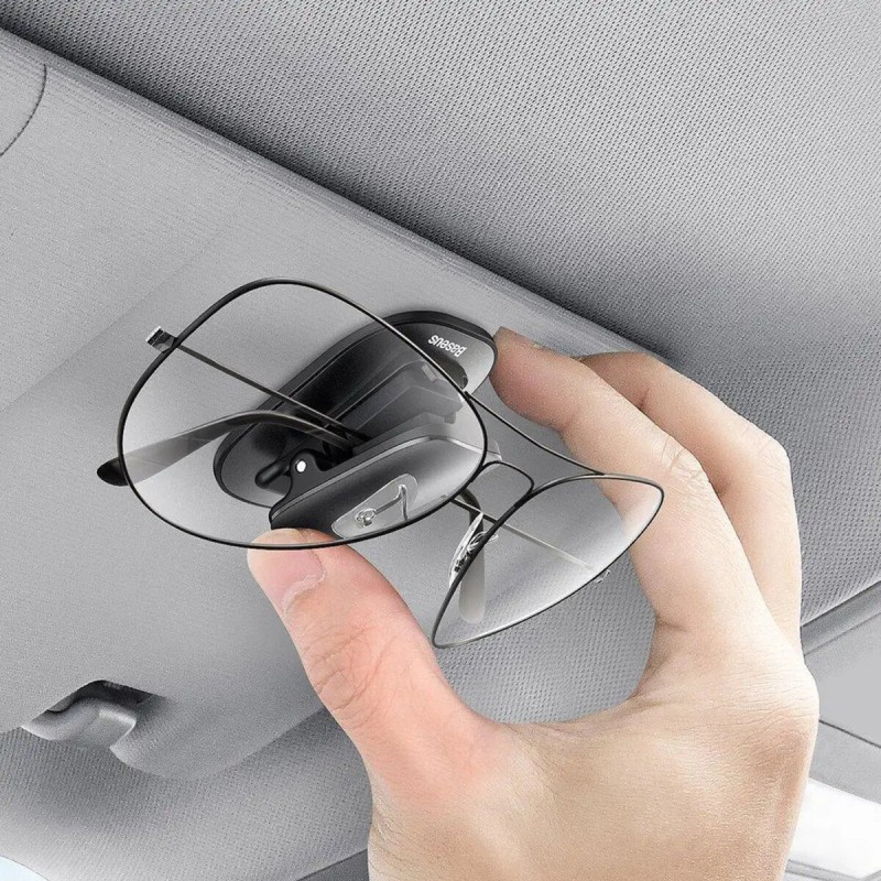 Автомобільний тримач для окулярів Baseus Platinum Vehicle eyewear clip (Paste type) Black