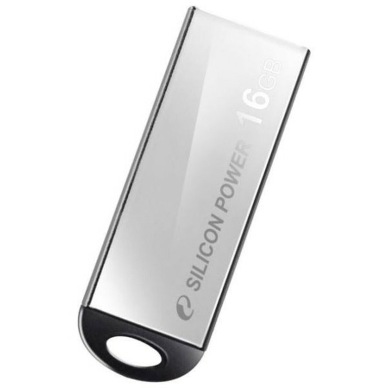 Flash SiliconPower USB 2.0 Touch 830 16Gb Silver no chain metal