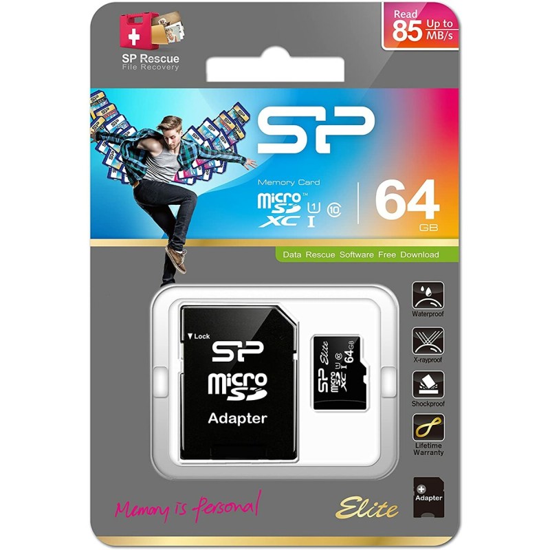 microSDXC (UHS-1) SiliconPower Elite 64Gb class 10 (adapter SD)