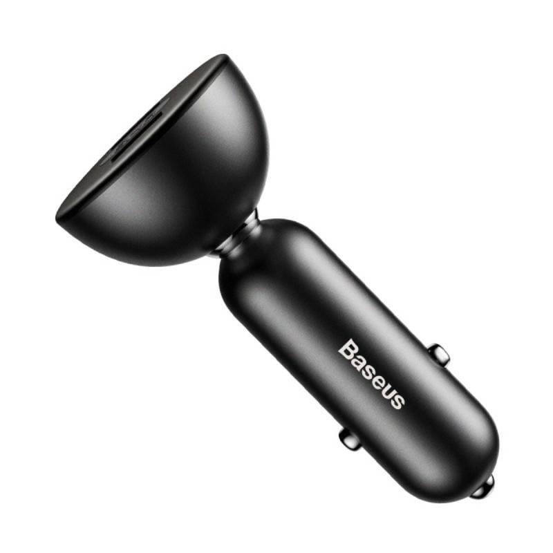 Автомобільний зарядний пристрій Baseus 360°rotation Daul input  Black