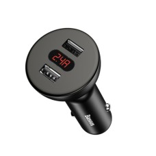 Автомобільний зарядний пристрій Baseus 360°rotation Daul input  Black