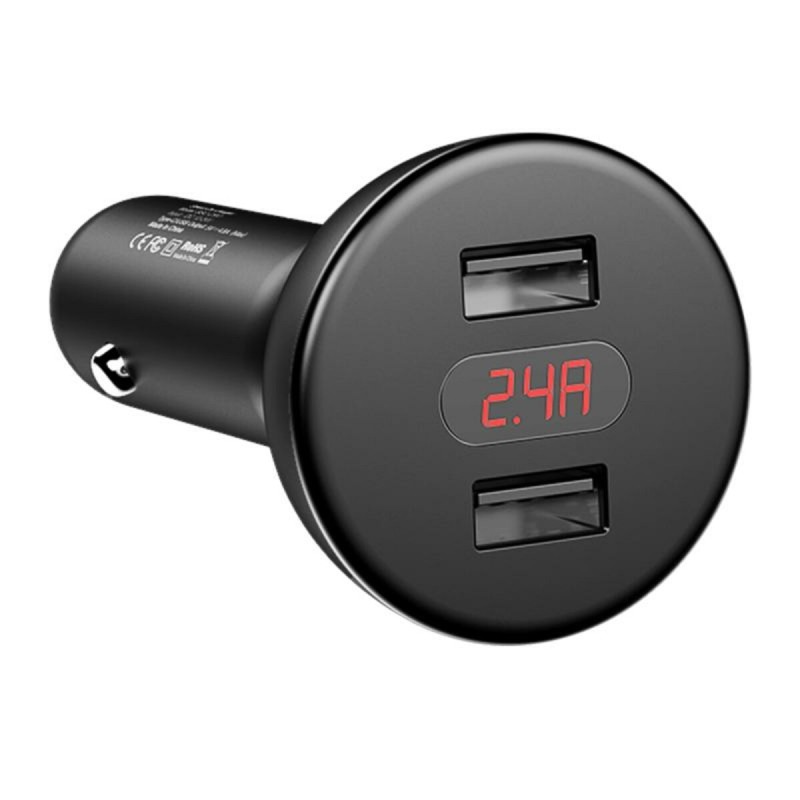 Автомобільний зарядний пристрій Baseus 360°rotation Daul input  Black