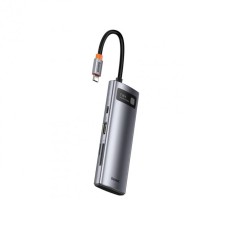 USB-Hub Baseus Metal Gleam Series 7-in-1 Multifunctional Type-C HUB Docking Station Gray (Type-C to HDMI*1+USB3.0*2+USB-C*1+PD*1+SD/TF*1)