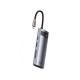 USB-Hub Baseus Metal Gleam Series 7-in-1 Multifunctional Type-C HUB Docking Station Gray (Type-C to HDMI*1+USB3.0*2+USB-C*1+PD*1+SD/TF*1)