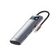 USB-Hub Baseus Metal Gleam Series 7-in-1 Multifunctional Type-C HUB Docking Station Gray (Type-C to HDMI*1+USB3.0*2+USB-C*1+PD*1+SD/TF*1)
