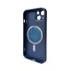 Чохол для смартфона AG Glass Matt Frame Color MagSafe Logo for Apple iPhone 13 Navy Blue