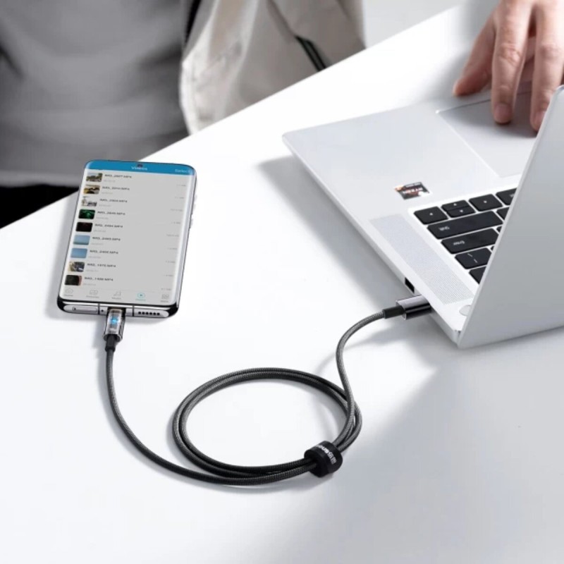Кабель Baseus Explorer Series Auto Power-Off Fast Charging Data Cable USB to Type-C 100W 1m Black