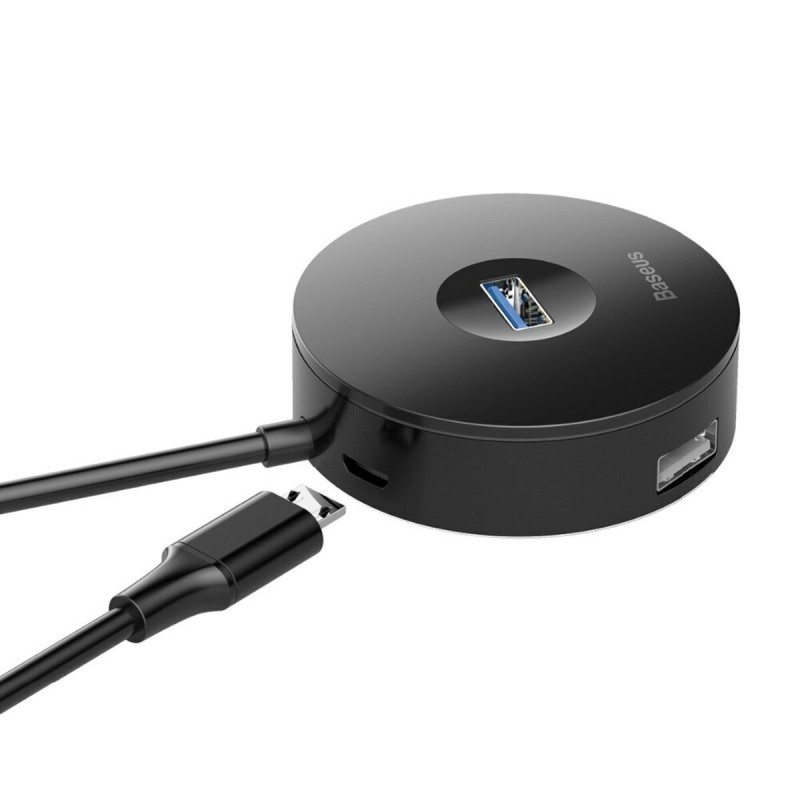 USB-Hub Baseus round box HUB adapter (Type-C to USB3.0*1+USB2.0*3) Black