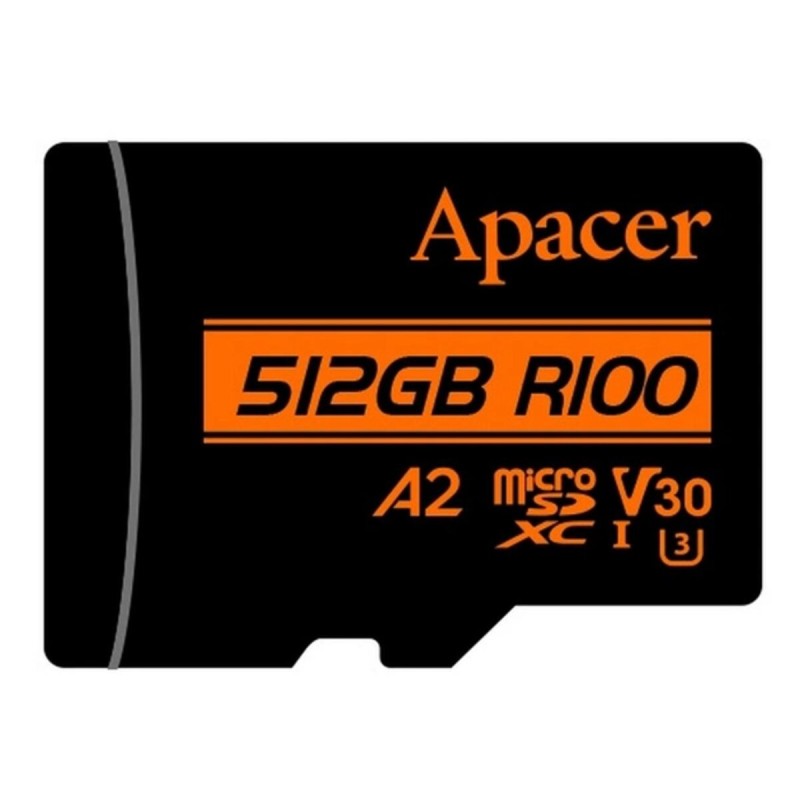 microSDXC (UHS-1 U3) Apacer A2 512Gb class 10 V30 (R100MB/s, W80MB/s) (adapter SD)
