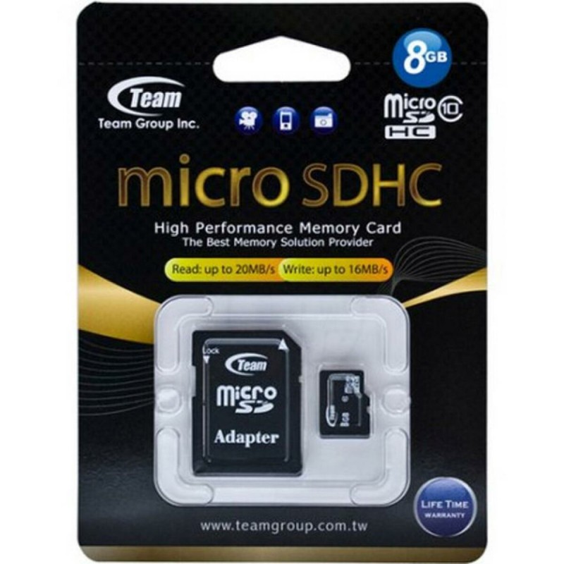 microSDHC Team 8Gb class 10 (adapter SD)