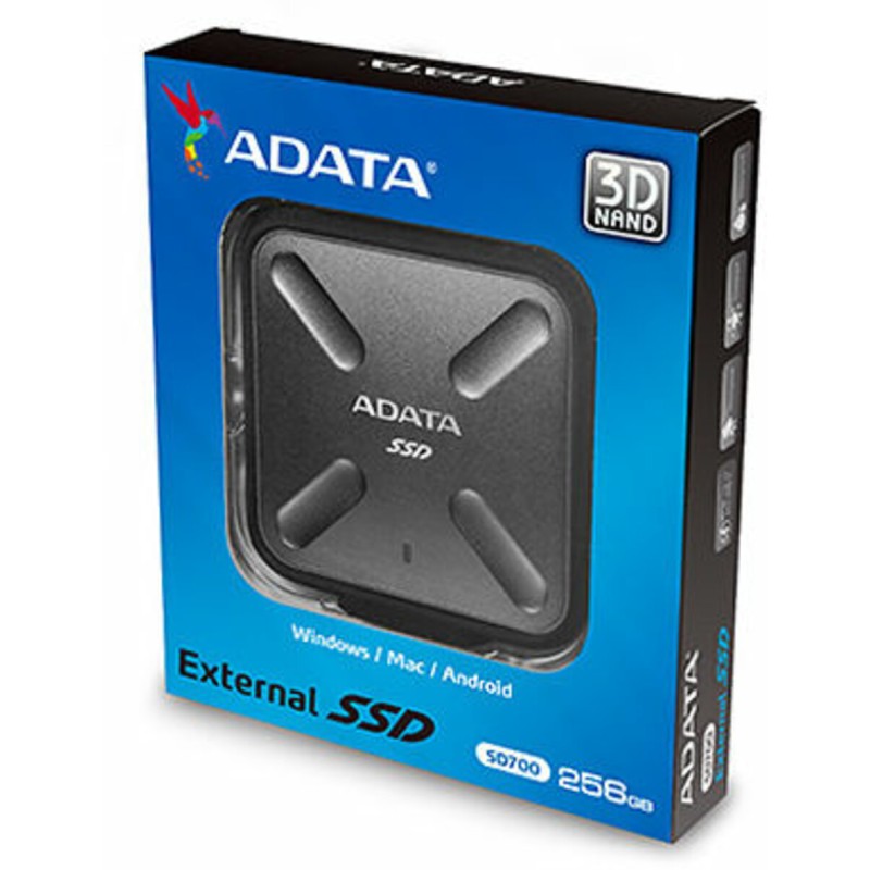 SSD ADATA SD700 256GB USB 3.2 Gen1 Black