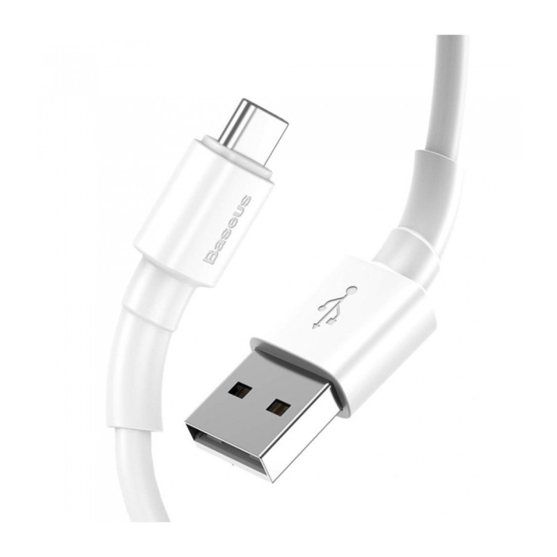 Кабель Baseus Mini White Cable USB For Type-C 3A 1m White