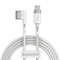 Кабель Baseus Zinc Magnetic Series iP Laptop Charging Cable Type-C to L-shaped Port 60W 2m White