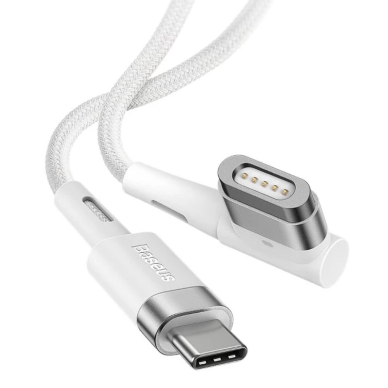 Кабель Baseus Zinc Magnetic Series iP Laptop Charging Cable Type-C to L-shaped Port 60W 2m White