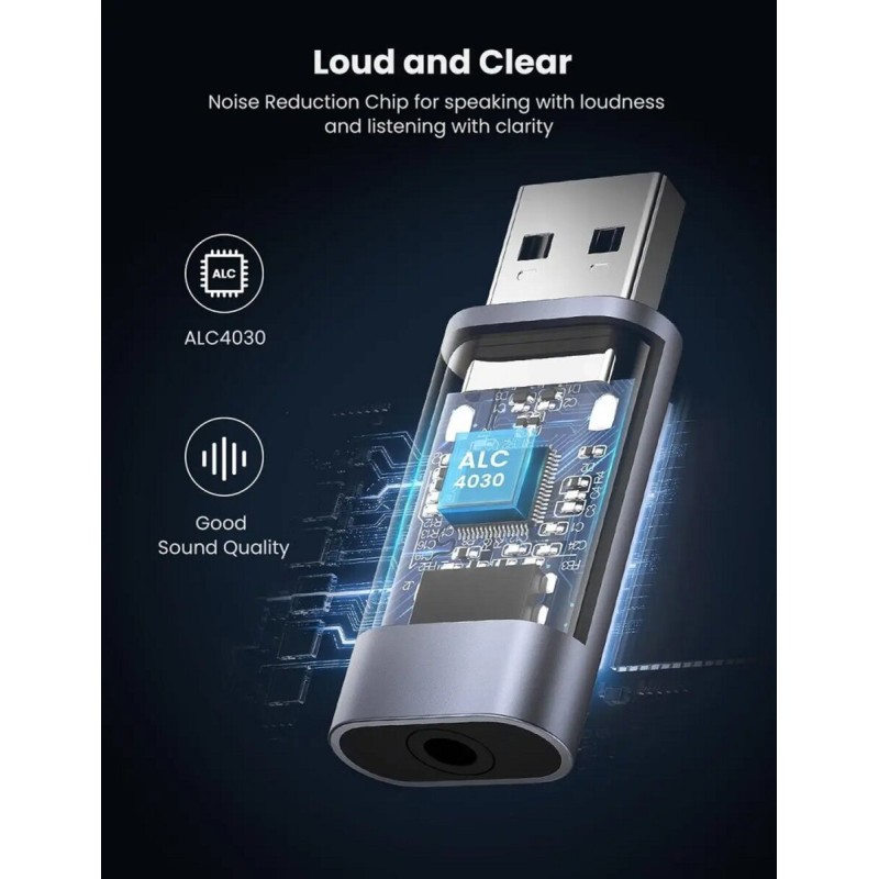 Адаптер (Звукова карта) UGREEN CM383 USB External Stereo Sound Adapter (UGR-80864)