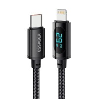 Кабель Essager Enjoy LED Digital Display USB Charging Cable Type C to Lightning 29W 2m black (EXCTL-XYA01-P)