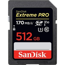 SDXC (UHS-1 U3) SanDisk Extreme PRO 512Gb class 10 V30 (170Mb/s)