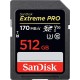 SDXC (UHS-1 U3) SanDisk Extreme PRO 512Gb class 10 V30 (170Mb/s)
