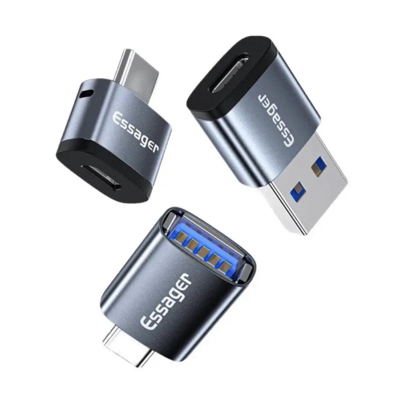 Адаптер Essager Soray OTG (Micro Female to Type-C Male) USB2.0 Adaptor  grey (EZJMC-SRC0G)