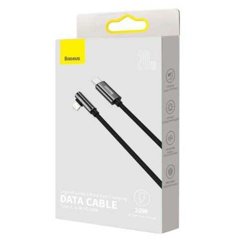 Кабель Baseus Legend Series Elbow Fast Charging Data Cable Type-C to iP PD 20W 1m Black