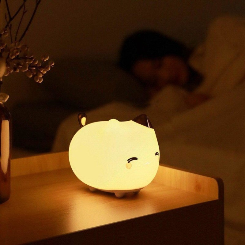 Нічник Baseus Cute series kitty silicone night light White