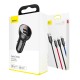 АЗП Baseus Digital Display Dual USB 4.8A Car Charger 24W+Three Primary Colors 3-in-1 Cable1.2M