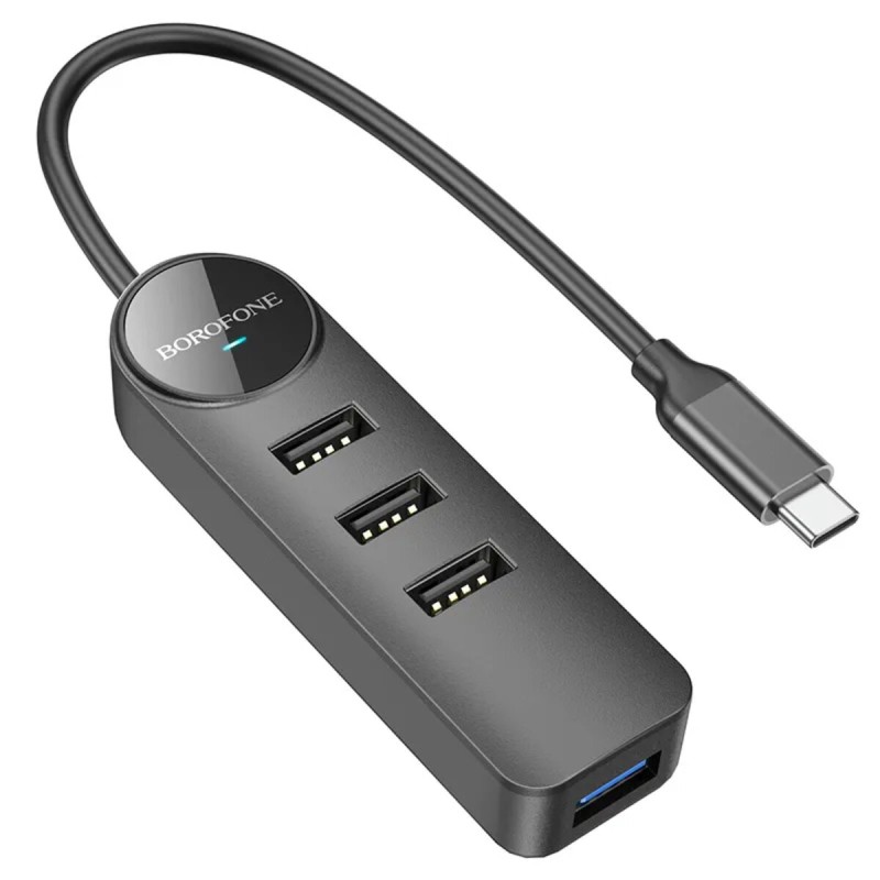 Адаптер Borofone DH5 Erudite 4-in-1 adapter(Type-C to USB3.0*4)(L=0.2M)