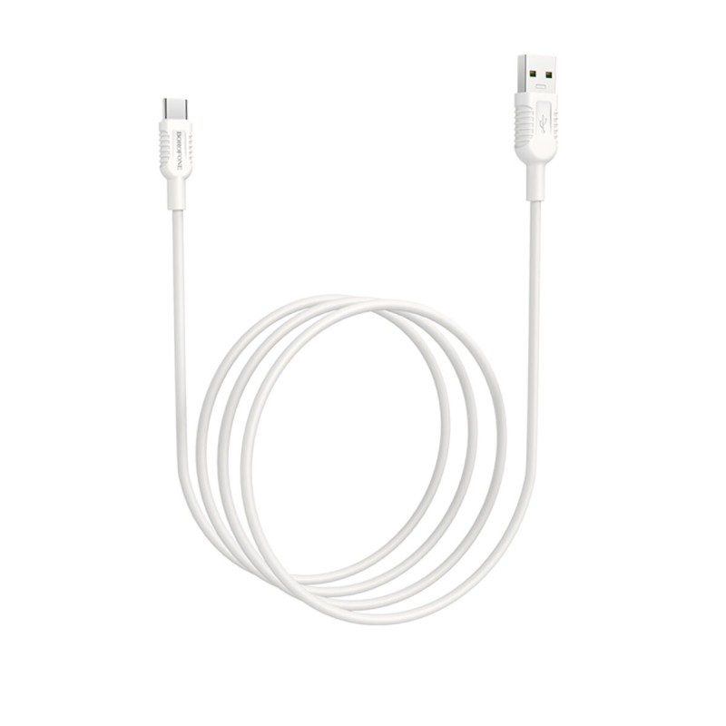 Кабель BOROFONE BX33 USB to Type-C 5A, 1m, silicone, PVC connectors, White