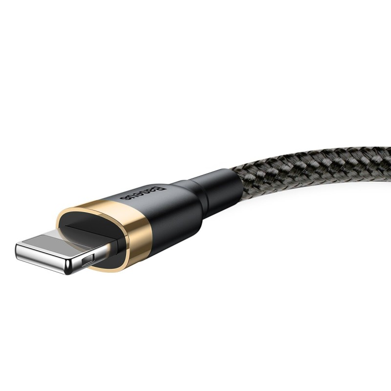 Кабель Baseus Cafule Cable USB For Lightning 2.4A 0.5m Gold+Black