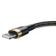Кабель Baseus Cafule Cable USB For Lightning 2.4A 0.5m Gold+Black
