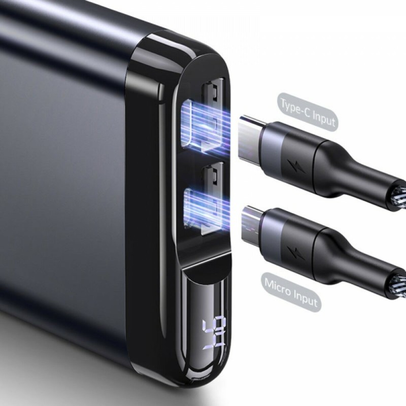Зовнішній акумулятор Usams US-CD148 PB55 Alloy Digital Display Power Bank 10000mah Grey