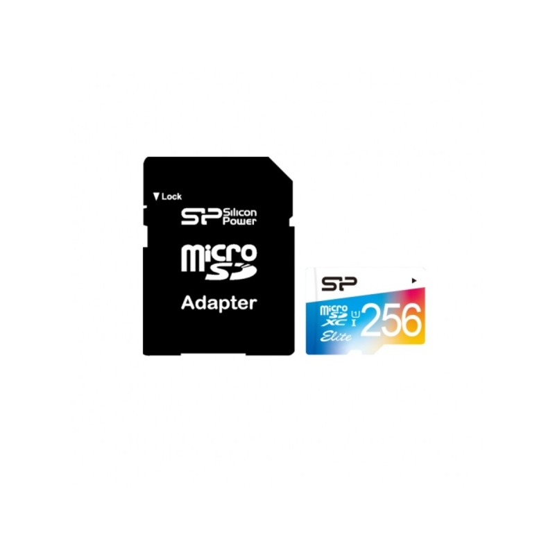 microSDXC (UHS-1) SiliconPower Elite Color 256Gb class 10 (adapter SD)