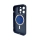 Чохол для смартфона AG Glass Matt Frame Color MagSafe Logo for Apple iPhone 14 Pro Navy Blue