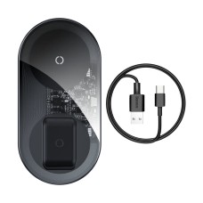 Бездротовий зарядний Baseus Simple 2in1 Wireless Charger Pro Edition For Phones+Pod Transparent