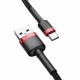 Кабель Baseus Cafule Cable USB For Type-C 3A 2m Red+Black