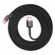 Кабель Baseus Cafule Cable USB For Type-C 3A 2m Red+Black