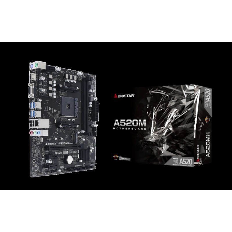 Материнська плата Biostar A520 (sAM4,  AMD A520, PCI-Ex16)